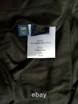 NWT Polo Ralph Lauren Tuxedo suit 38R slim fit flat front pants 32 w Italy