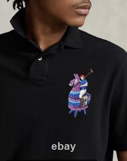 NWT Polo Ralph Lauren Unisex X Fortnite Llama Black Polo Shirt Sz M
