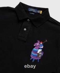 NWT Polo Ralph Lauren Unisex X Fortnite Llama Black Polo Shirt Sz M