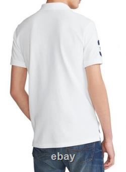 NWT Polo Ralph Lauren White TRIPLE PONY #3 Mesh Knit Classic Fit Collared Shirt