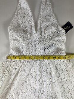 NWT Polo Ralph Lauren Women's Eyelet Cotton Halter White Dress Size 0 MRSP $598