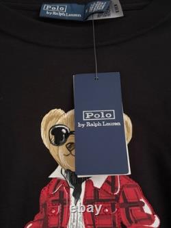NWT Polo Ralph Lauren Women's Female Polo Bear T-Shirt in Black Size M