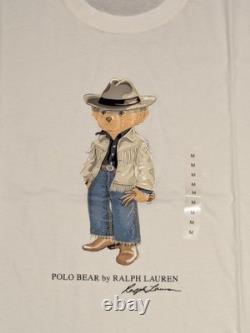 NWT Polo Ralph Lauren Women's Western/Cowboy Polo Bear Tee Shirt in White