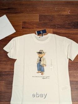 NWT Polo Ralph Lauren Women's Western/Cowboy Polo Bear Tee Shirt in White