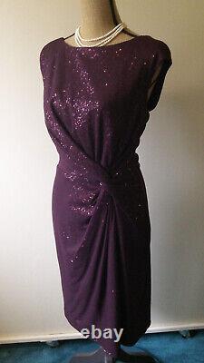 NWT RALPH LAUREN Size 14 Cocktail length evening dress in Eggplant