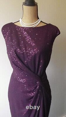 NWT RALPH LAUREN Size 14 Cocktail length evening dress in Eggplant