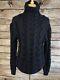 Nwt Ralph Lauren Black Label Heavy Cable Knit Wool Sweater Xl Navy Blue