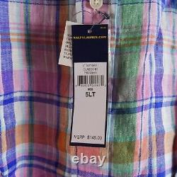 NWT Ralph Lauren Classics1 Multicolor Plaid Button Down Men's Size 5LT S1E1