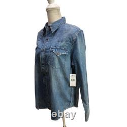 NWT Ralph Lauren Denim Western Shirt Womens XL Long Sleeve Snap Buttons Europe