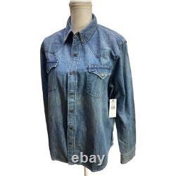 NWT Ralph Lauren Denim Western Shirt Womens XL Long Sleeve Snap Buttons Europe