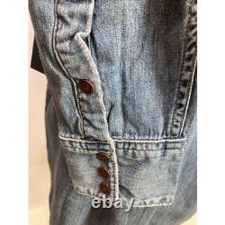 NWT Ralph Lauren Denim Western Shirt Womens XL Long Sleeve Snap Buttons Europe