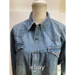 NWT Ralph Lauren Denim Western Shirt Womens XL Long Sleeve Snap Buttons Europe
