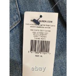 NWT Ralph Lauren Denim Western Shirt Womens XL Long Sleeve Snap Buttons Europe