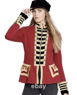 NWT Ralph Lauren French Terry Officer's Jacket Gold Black Red XL Nutcracker