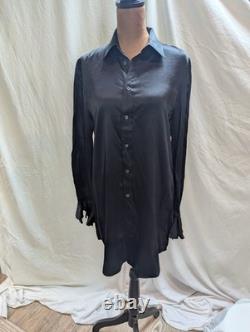 NWT Ralph Lauren Polo Ruffled Cuff 100% Silk Shirt Retails $328 Size 4
