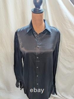 NWT Ralph Lauren Polo Ruffled Cuff 100% Silk Shirt Retails $328 Size 4