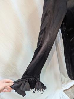 NWT Ralph Lauren Polo Ruffled Cuff 100% Silk Shirt Retails $328 Size 4