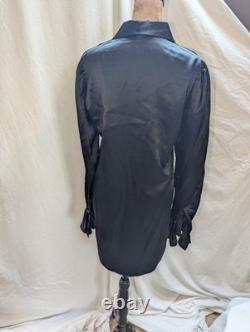 NWT Ralph Lauren Polo Ruffled Cuff 100% Silk Shirt Retails $328 Size 4