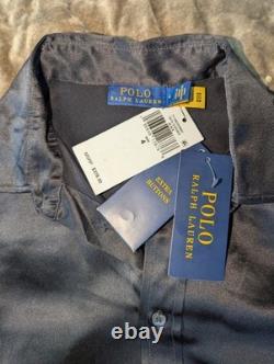 NWT Ralph Lauren Polo Ruffled Cuff 100% Silk Shirt Retails $328 Size 4