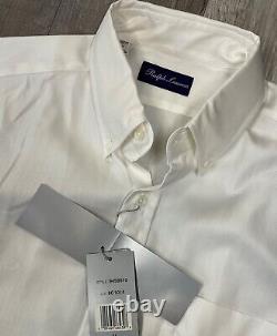 NWT Ralph Lauren Purple Label White Oxford Collar Shirt Size M Cotton