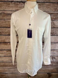 NWT Ralph Lauren Purple Label White Oxford Collar Shirt Size M Cotton