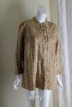 NWT Ralph Lauren -Sz 2X 100% Linen Batik Wow Printed Art-to-Wear Shirt Top