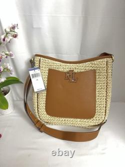 NWT Ralph Lauren Tan and Cream Shoulder Bag with Elegant Design