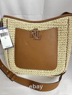NWT Ralph Lauren Tan and Cream Shoulder Bag with Elegant Design