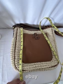 NWT Ralph Lauren Tan and Cream Shoulder Bag with Elegant Design