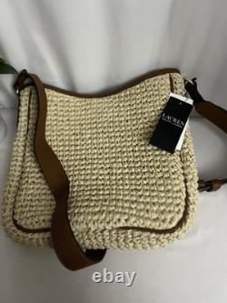 NWT Ralph Lauren Tan and Cream Shoulder Bag with Elegant Design
