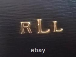 NWT Ralph Lauren USA Black Leather Small Zip Huntingdon Satchel Crossbody Strap