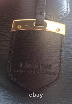 NWT Ralph Lauren USA Black Leather Small Zip Huntingdon Satchel Crossbody Strap