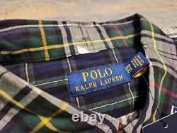 NWT Rare Polo Ralph Lauren Mens Madrass plaid Button down SHIRT 2XB