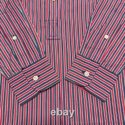 NWT248$ Polo Ralph Lauren Women Striped Long Sleeve Shirt Dress Size 2 Pink/Blue