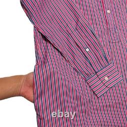 NWT248$ Polo Ralph Lauren Women Striped Long Sleeve Shirt Dress Size 2 Pink/Blue