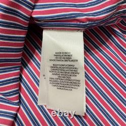 NWT248$ Polo Ralph Lauren Women Striped Long Sleeve Shirt Dress Size 2 Pink/Blue