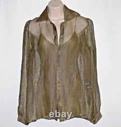 New $1200.00 Ralph Lauren Purple Label Collection Olive Blouse Sz 4