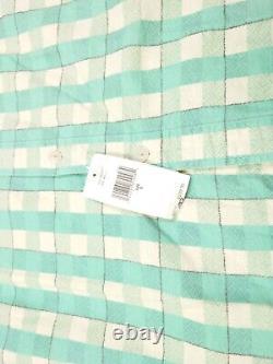 New $229 RRL Ralph Lauren Shirt Green / Cream Double RL Farrell Workshirt SMALL