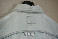 New $250 Polo Ralph Lauren XL Denim Trucker Jacket Bleached Light Blue White