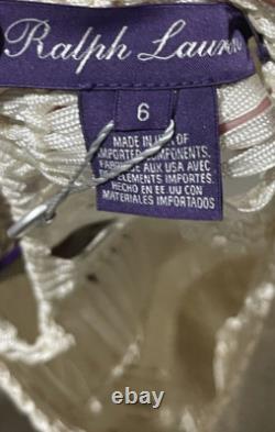 New $3,990 Ralph Lauren Collection Purple Label Embroidered Macrame Dress Top 6