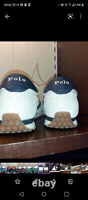 New In Box Polo Ralph Lauren Men's Train 90 Sneakers In Blue and White