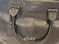 New LAUREN RALPH LAUREN Newbury Double Zip Large Black Leather Satchel