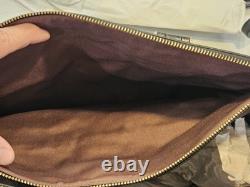 New LAUREN RALPH LAUREN Newbury Double Zip Large Black Leather Satchel