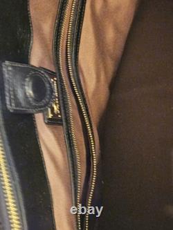 New LAUREN RALPH LAUREN Newbury Double Zip Large Black Leather Satchel