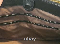 New LAUREN RALPH LAUREN Newbury Double Zip Large Black Leather Satchel