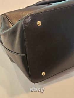 New LAUREN RALPH LAUREN Newbury Double Zip Large Black Leather Satchel