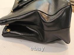 New LAUREN RALPH LAUREN Newbury Double Zip Large Black Leather Satchel