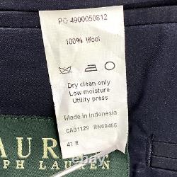 New Lauren Ralph Lauren Blazer Adult 41R Navy Total Comfort Wool Sport Coat Mens