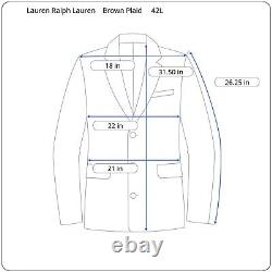 New Lauren Ralph Lauren Lexington Ultra Flex 42L Brown Plaid Flannel Sport Coat