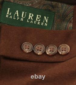 New Lauren Ralph Lauren Men's Cashmere Silk Wool Brown Sport Coat Blazer Sz 48L
